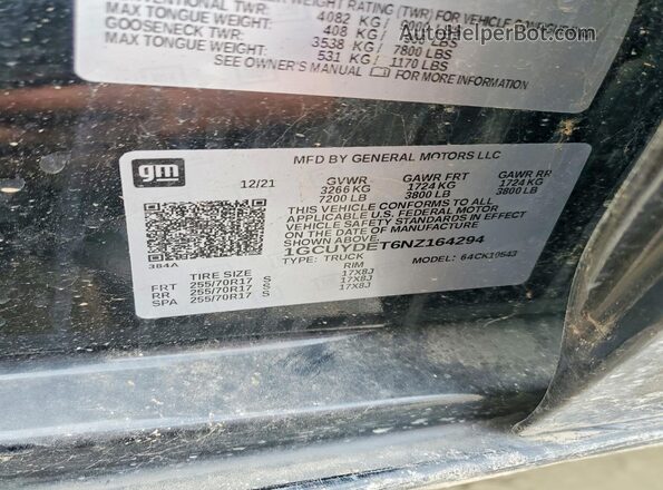 1GCUYDET6NZ164294 2022 CHEVROLET COLORADO Black Vista del compartimento del motor