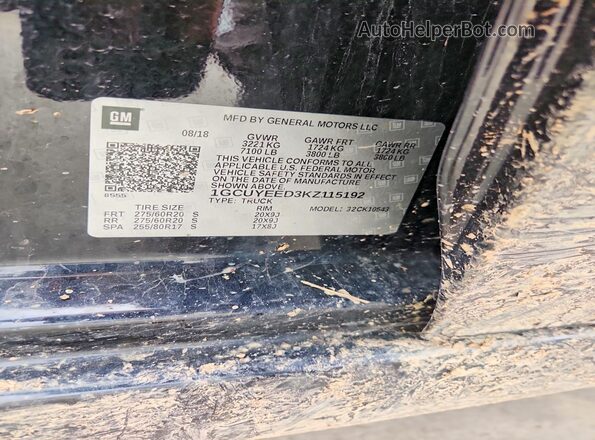 1GCUYEED3KZ115192 2019 CHEVROLET SILVERADO Black Engine compartment view