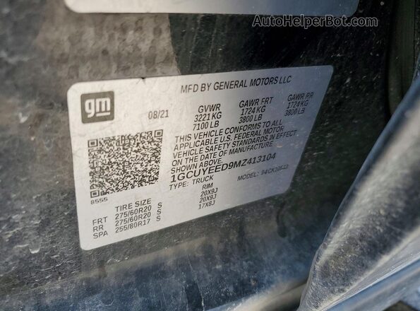 1GCUYEED9MZ413104 2021 CHEVROLET SILVERADO Black Widok komory silnika