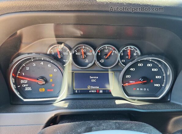 1GCUYEED9MZ447415 2021 CHEVROLET SILVERADO Silver Instrument cluster view