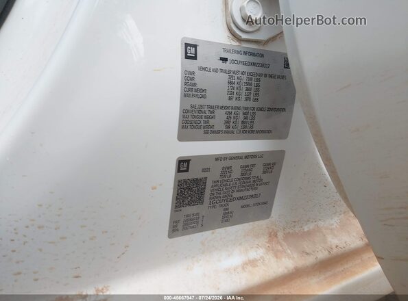 1GCUYEEDXMZ239317 2021 CHEVROLET SILVERADO White Вид підкапотного простору