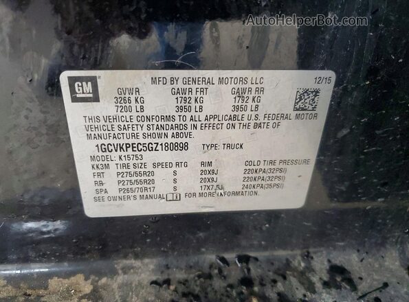 1GCVKPEC5GZ180898 2016 CHEVROLET SILVERADO Black ძრავის განყოფილების ხედი