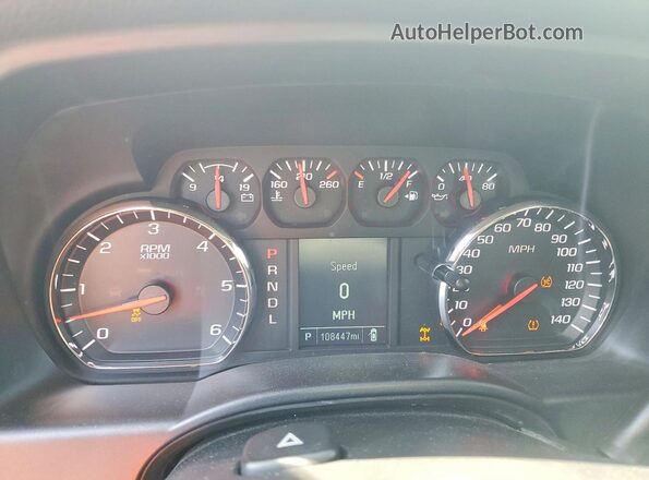 1GCVKPEC7HZ175459 2017 CHEVROLET SILVERADO White Instrument cluster view