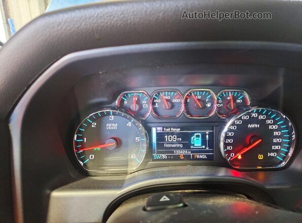 1GCVKREC0HZ349514 2017 CHEVROLET SILVERADO Blue Instrument cluster view