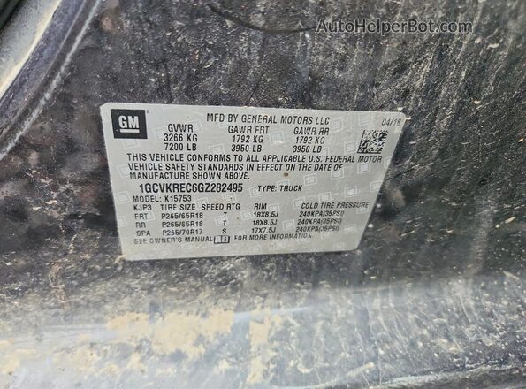 1GCVKREC6GZ282495 2016 CHEVROLET SILVERADO Gray Engine compartment view