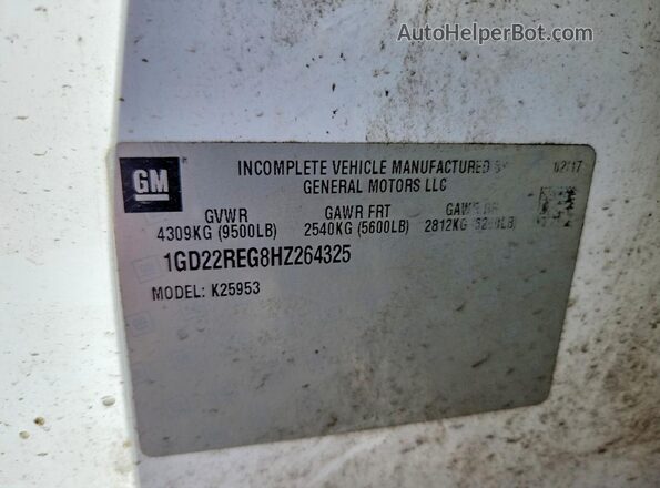 1GD22REG8HZ264325 2017 GMC SIERRA White Вид підкапотного простору