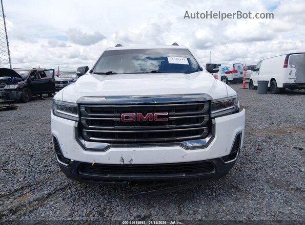 1GKKNLLS4MZ226492 2021 GMC ACADIA White Widok zestawu wskaźników