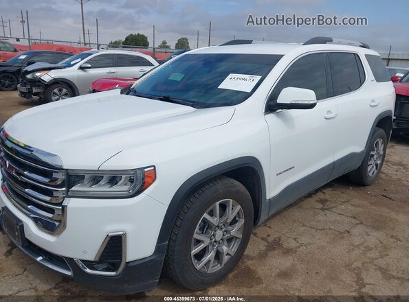 1GKKNMLS7MZ176046 2021 GMC ACADIA White Առջևի ձախ երեք քառորդ տեսարան