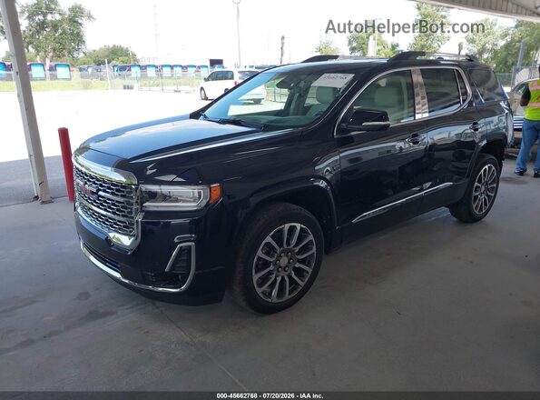 1GKKNPLS2NZ134127 2022 GMC ACADIA Синий Передняя левая четверть