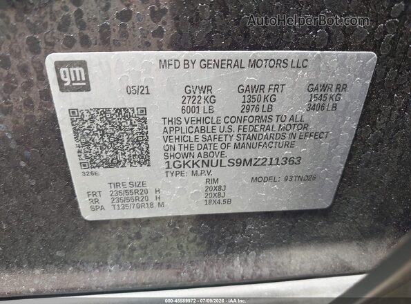 1GKKNULS9MZ211363 2021 GMC ACADIA Purple Շարժիչի բաժամունքի տեսք