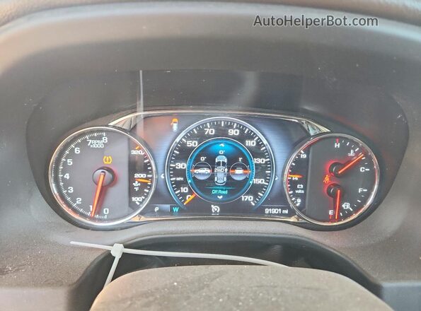 1GKKNXLS1KZ119470 2019 GMC ACADIA White Instrument cluster view