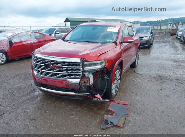 1GKKNXLS3MZ118629 2021 GMC ACADIA Red Առջևի ձախ երեք քառորդ տեսարան