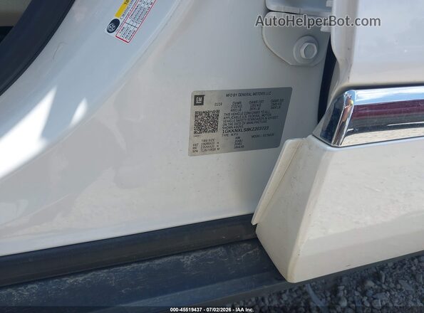 1GKKNXLS8KZ203723 2019 GMC ACADIA White Vista del compartimento del motor