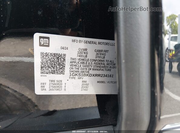1GKS1BKDXRR234161 2024 GMC YUKON Black Vista del compartimento del motor
