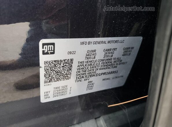 1GKS2BKD1PR168951 2023 GMC YUKON Black Vista del compartimento del motor