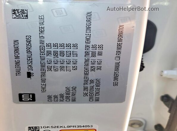 1GKS2EKL0PR354053 2023 GMC YUKON White Vista interior de 360 grados