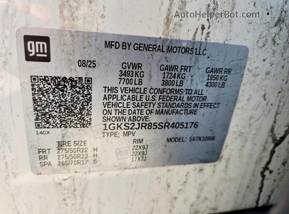1GKS2JR85SR405176 2025 GMC YUKON Burn Vista del compartimento del motor