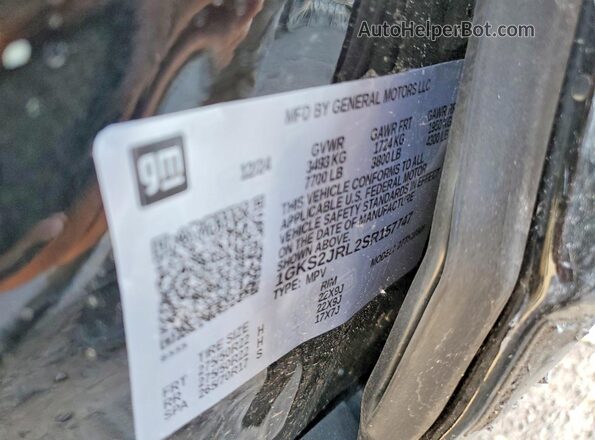 1GKS2JRL2SR157747 2025 GMC YUKON Black Вид наклейки з VIN-кодом