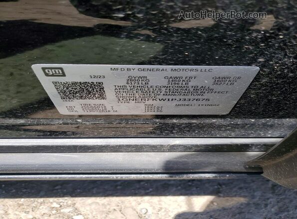 1GNERFKW1PJ337675 2023 CHEVROLET TRAVERSE Черный Вид наклейки с VIN-кодом