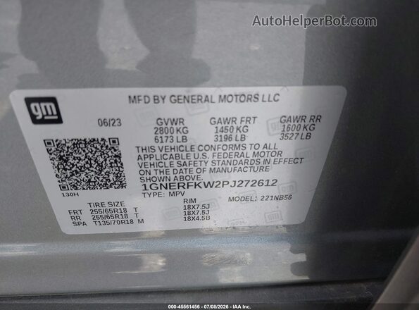 1GNERFKW2PJ272612 2023 CHEVROLET TRAVERSE Silver Շարժիչի բաժամունքի տեսք