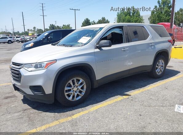 1GNERFKW9MJ166332 2021 CHEVROLET TRAVERSE Silver წინა მარცხენა ხედი სამი მეოთხედიდან