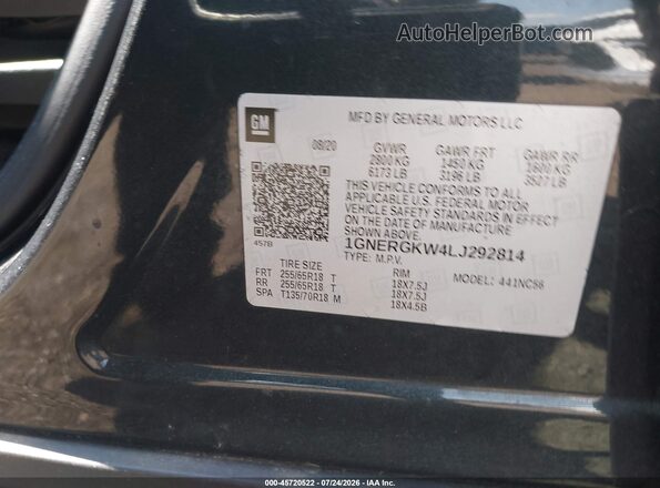 1GNERGKW4LJ292814 2020 CHEVROLET TRAVERSE Gray Vista del compartimento del motor