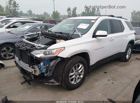 1GNERGKW7KJ158443 2019 CHEVROLET TRAVERSE White წინა მარცხენა ხედი სამი მეოთხედიდან
