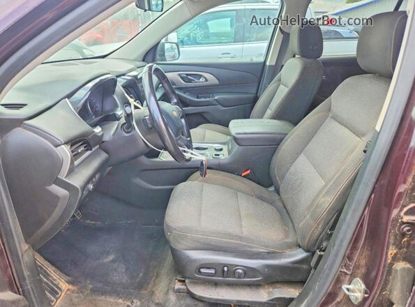 1GNERGKW8KJ196974 2019 CHEVROLET TRAVERSE Maroon წინა სალონის ხედი