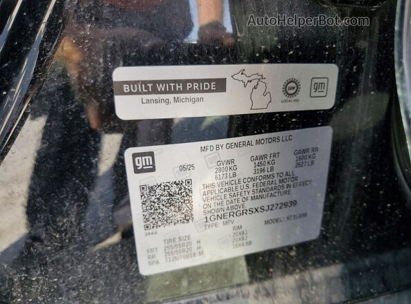 1GNERGRSXSJ272939 2025 CHEVROLET TRAVERSE Black სალონის 360-გრადუსიანი ხედი