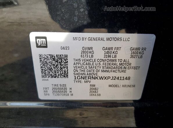 1GNERNKWXPJ241148 2023 CHEVROLET TRAVERSE Black Vista interior de 360 grados