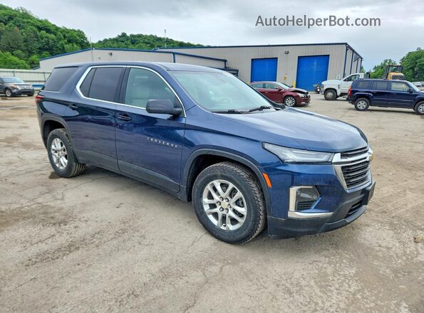 1GNEVFKWXNJ160973 2022 CHEVROLET TRAVERSE Blue Front right