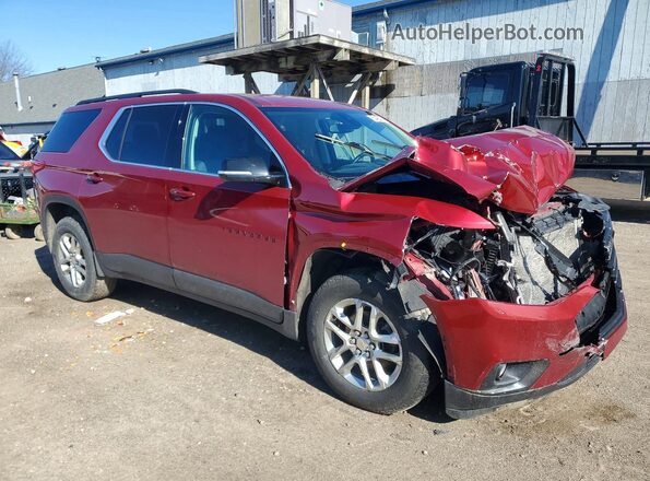 1GNEVGKW4MJ100336 2021 CHEVROLET TRAVERSE Темно-бордовый Передняя правая четверть