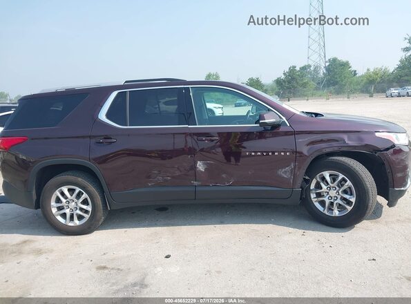 1GNEVGKW9JJ202937 2018 CHEVROLET TRAVERSE Burgundy Widok wnętrza z tyłu