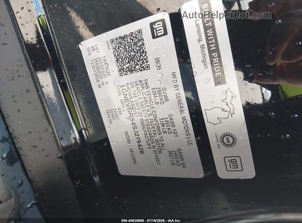 1GNEVGRS4SJ279428 2025 CHEVROLET TRAVERSE Black Vista del compartimento del motor