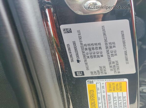 1GNS6LED9SR243803 2025 CHEVROLET TAHOE Black Вид підкапотного простору