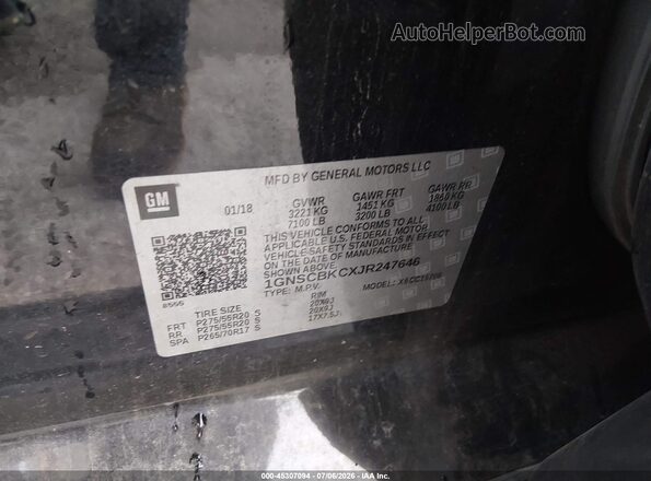 1GNSCBKCXJR247646 2018 CHEVROLET TAHOE Black Widok komory silnika