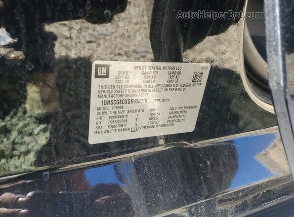 1GNSCGECXGR458010 2016 CHEVROLET SUBURBAN Black VIN կոդի պիտակի տեսք