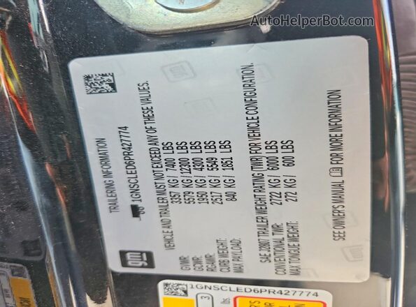 1GNSCLED6PR427774 2023 CHEVROLET TAHOE Black სალონის 360-გრადუსიანი ხედი
