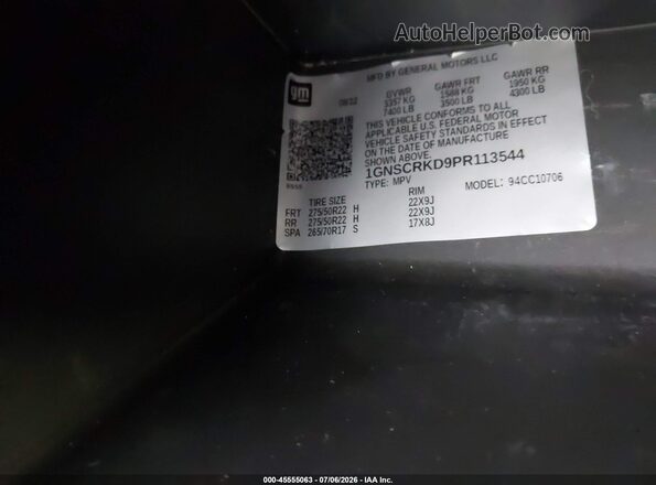 1GNSCRKD9PR113544 2023 CHEVROLET TAHOE Black ძრავის განყოფილების ხედი