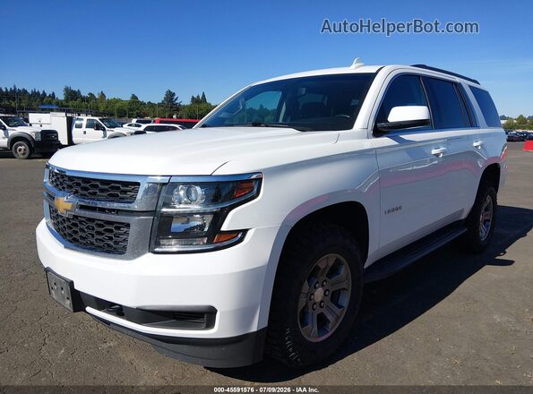 1GNSKAEC0KR351296 2019 CHEVROLET TAHOE White Передня ліва чверть