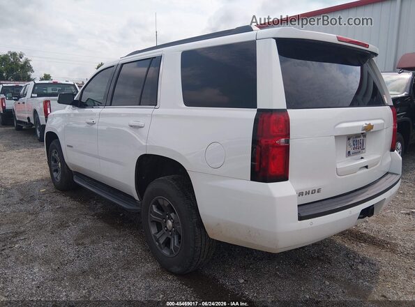 1GNSKAEC6JR368411 2018 CHEVROLET TAHOE White Trasero izquierdo