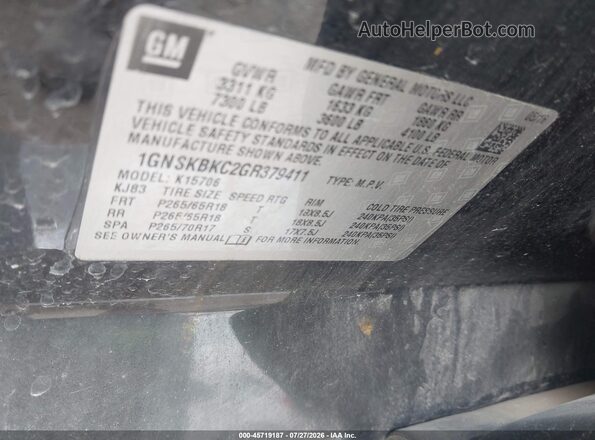 1GNSKBKC2GR379411 2016 CHEVROLET TAHOE Black Vista del compartimento del motor