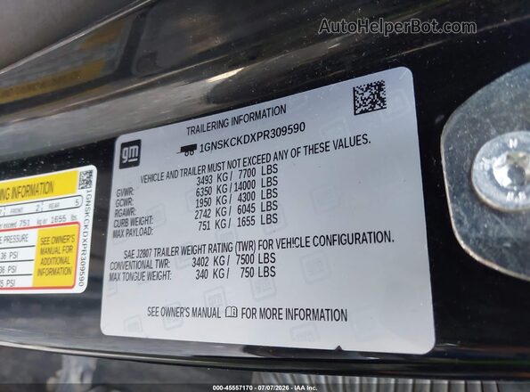1GNSKCKDXPR309590 2023 CHEVROLET SUBURBAN Black Widok komory silnika