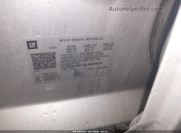 1GNSKGKC4LR299924 2020 CHEVROLET SUBURBAN Silver Widok komory silnika