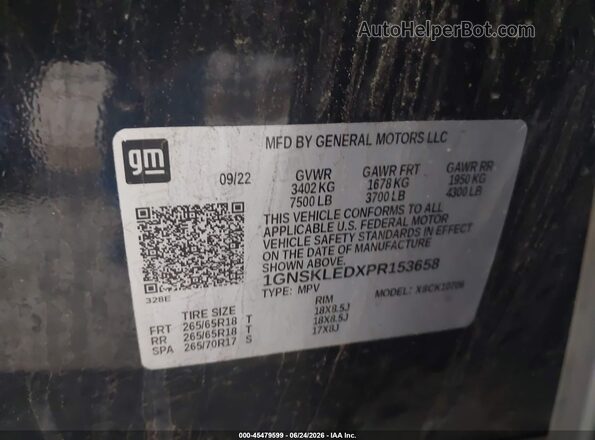 1GNSKLEDXPR153658 2023 CHEVROLET TAHOE Dark Blue Engine compartment view