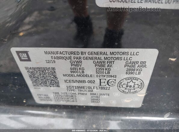 1GT19ME70LF178922 2020 GMC SIERRA Black Engine compartment view