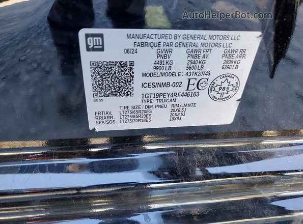 1GT19PEY4RF446163 2024 GMC SIERRA Black Շարժիչի բաժամունքի տեսք