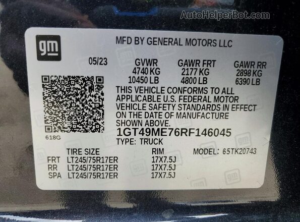 1GT49ME76RF146045 2024 GMC SIERRA Charcoal Вид підкапотного простору