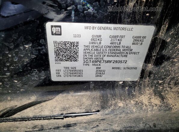 1GT49PE75RF293572 2024 GMC SIERRA Черный Вид подкапотного пространства