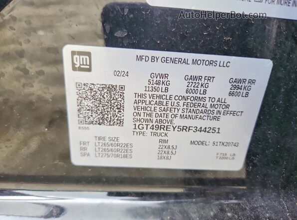 1GT49REY5RF344251 2024 GMC SIERRA Black Widok komory silnika